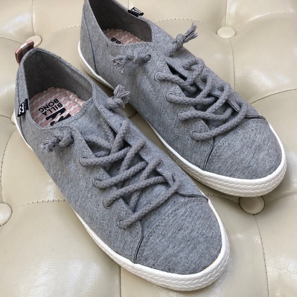 Billabong Shoes - Billabong Harbor grey cloth slip on sneakers size 8.5